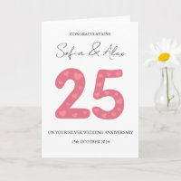 Floral 25e anniversaire mariage salutation