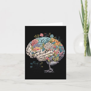 Carte Floral Anatomique Cerveau Arbre santé mentale