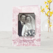 Carte Floral anniversaire cadre photo rose pâle (Fleur jaune)