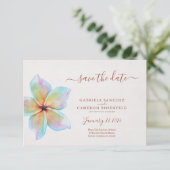 Carte Floral Aquarelle Plumeria Terracotta Mariage (Debout devant)