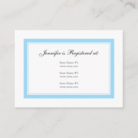 Carte Floral Baby Registry - Blue on Blue (Devant)