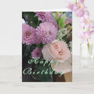 Carte Floral Birthday Folded Greeting Card