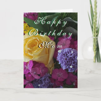 Carte Floral Birthday Mom Folded Greeting Card