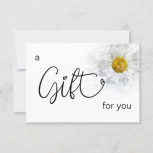 Carte *~* Floral Blanc Aquarelle Maisy Coeur Minimaliste