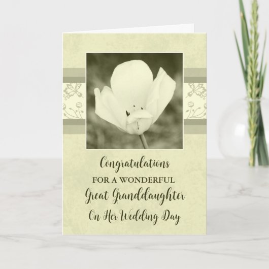 Carte Floral blanc grand Mariage (Devant)