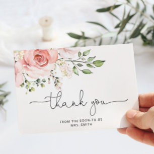 Carte Floral blanc merci