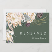 Carte Floral blanc | Panneau réservé vert foncé (Devant)