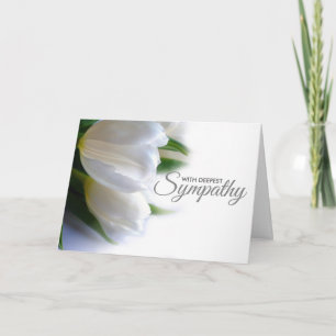 Carte Floral blanc profonde sympathie Condolence