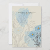 Carte Floral bleu moderne Mariage Abstrait (Dos)