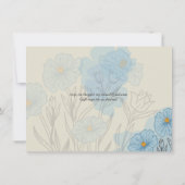 Carte Floral bleu moderne Mariage Abstrait (Dos)