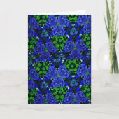 Carte Floral Blue & Green Kaleidoscope Ami Anniversaire (Devant)