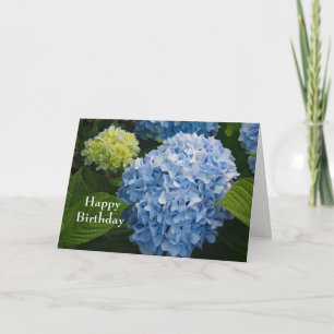Carte Floral Blue Hydrangea Photo Anniversaire