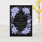 CARTE FLORAL BLUE. IN LOVING MEMORY KEEPSAKE, CARD (Fleur jaune)