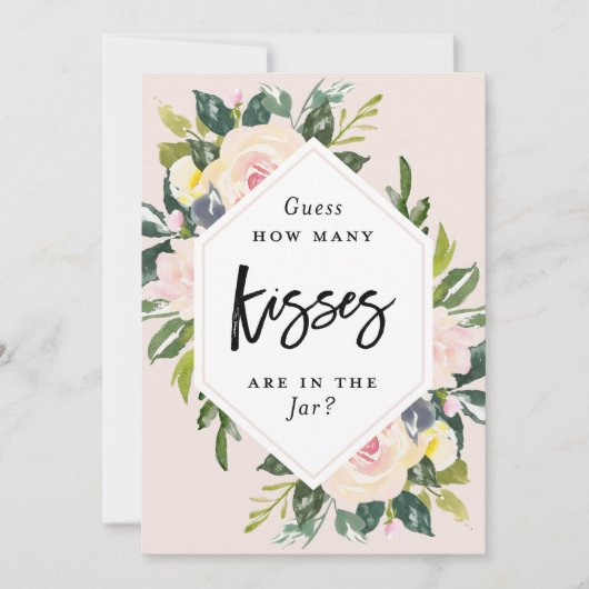 Carte Floral Blush manuscrit Guise Baisers en Jar (Devant)