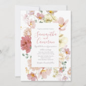Carte Floral Blush Mariage de verdure (Devant)