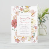 Carte Floral Blush Mariage de verdure (Debout devant)
