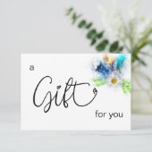 Carte *~* Floral Boho Aquarelle Cristal Plumes de coeur (Debout devant)