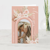 Carte Floral Boho Arch Photo Fête des mères (Devant)
