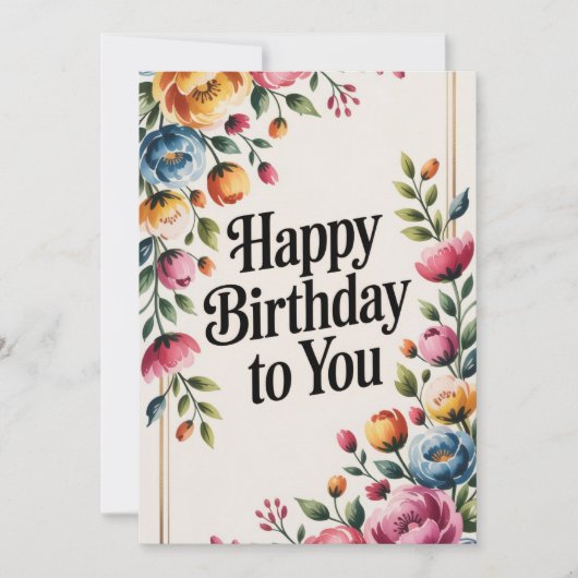 Carte Floral Bonne fête d'anniversaire (Devant)