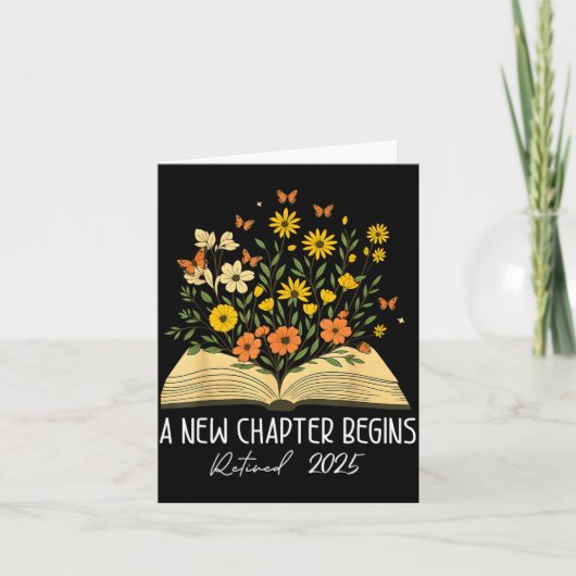 Carte Floral Book A New Chapter Begins Retired Retiremen (Devant)