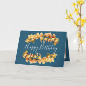 Carte Floral Bouquet Orchidée Fleur Fille Bleu Anniversa (Fleur jaune)