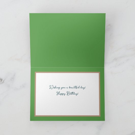 Carte Floral Bouquet Orchidée Fleur verte fille Annivers (Intérieur)