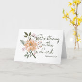 Carte Floral Bouquet, soyez forts dans la Bible Verse (Fleur jaune)
