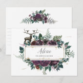 Carte Floral Bourgogne et gris avec conseil en stade (Devant / Derrière)