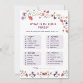 Carte Floral Bridal Shower Purse Game New Chapter Theme (Devant)