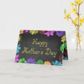 Carte Floral Brights sur Chalkboard Bonne fête des mères (Fleur jaune)