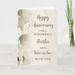 Carte Floral Brother & Soeur en Droit Anniversaire<br><div class="desc">Bonne carte d'anniversaire mariage pour frère et soeur en droit avec de belles fleurs vintages blanches motif et verset sentimental.</div>