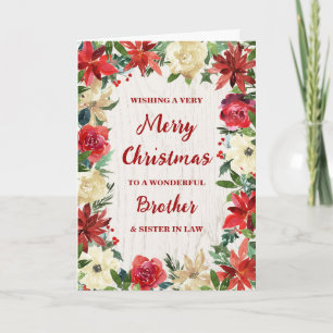 Carte Floral Brother & Soeur en droit Joyeux Noël