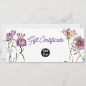 Carte Floral Business Logo QR Code Certificat cadeau (Dos)