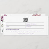 Carte Floral Business Logo QR Code Certificat cadeau (Devant / Derrière)