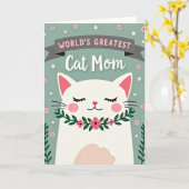 Carte Floral Cat Mothers Day Card (Fleur jaune)