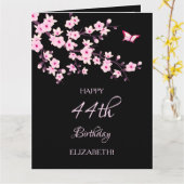 Carte Floral Cherry Blossoms Happy Birthday (Fleur jaune)