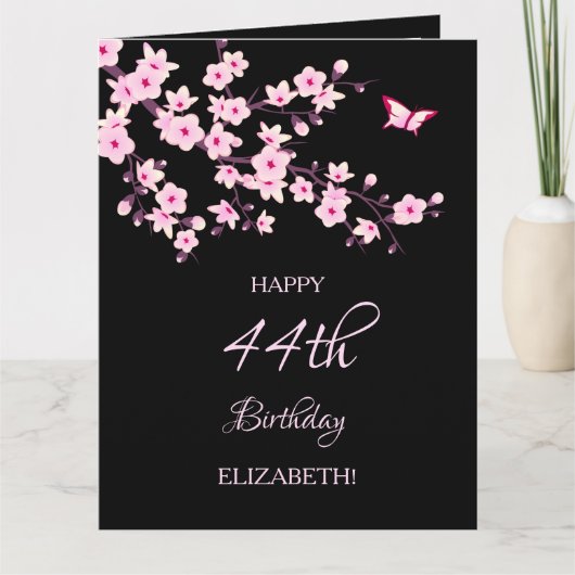 Carte Floral Cherry Blossoms Happy Birthday (Devant)