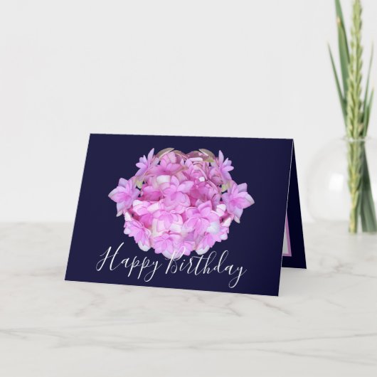 Carte Floral Chic Bouquet Rose Hydrangea Floral Annivers (Devant)