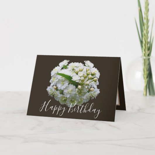 Carte Floral Chic Bouquet White Spirea Floral Anniversai (Devant)