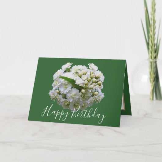 Carte Floral Chic Bouquet White Spirea Floral Anniversai (Devant)