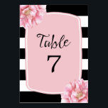 Carte Floral Chic Numéro de table / Rose<br><div class="desc">Moderne,  élégant,  simple - parfait! Facile à customiser pour votre événement spécial !</div>