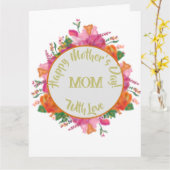 Carte Floral Circle Banner Mother's Day  (Fleur jaune)