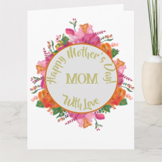 Carte Floral Circle Banner Mother's Day  (Devant)