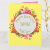 Carte Floral Circle Bannière mère Anniversaire (Fleur jaune)