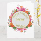 Carte Floral Circle Bannière mère Anniversaire (Fleur jaune)