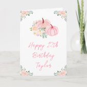 Carte Floral Citrouille rose Joyeux anniversaire (Devant)