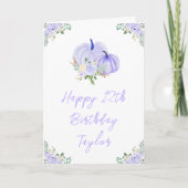 Carte Floral Citrouille violet Joyeux anniversaire (Devant)