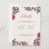 Carte Floral Coloré Mariage mexicain Détails (Devant)