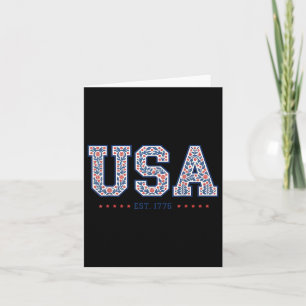 Carte Floral Coquette Usa Amérique 4 juillet indépendant