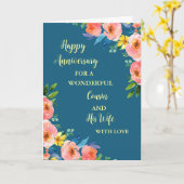 Carte Floral Cousin et son anniversaire de femme (Fleur jaune)